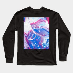 Cotton Candy Colored Acrylic Pour 2 Long Sleeve T-Shirt